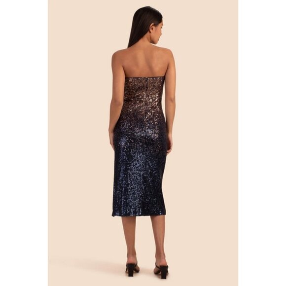 💕TRINA TURK💕 Stella Dress ~ Supernova Sequin Moonstone/Midnight Ombre 8 NWT - Picture 5 of 16
